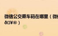 微信公交乘车码在哪里（微信如何使用乘车码支付公交车费