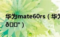 华为mate60rs（华为Mate60RS怎么录指纹