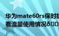 华为mate60rs保时捷（华为Mate60RS在哪看流量使用情况