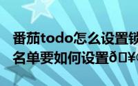 番茄todo怎么设置锁机白名单（番茄todo白名单要如何设置