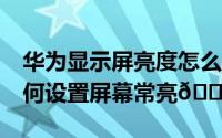 华为显示屏亮度怎么调（华为Mate60Pro如何设置屏幕常亮