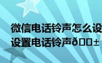 微信电话铃声怎么设置（iphone15pro怎么设置电话铃声