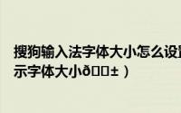 搜狗输入法字体大小怎么设置方法（手心输入法如何设置显示字体大小