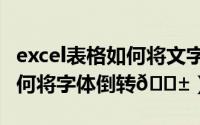 excel表格如何将文字分为两行（excel表格如何将字体倒转