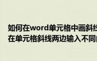 如何在word单元格中画斜线并输入文字（​Excel表格如何在单元格斜线两边输入不同内容