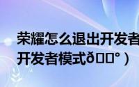 荣耀怎么退出开发者模式（魅族21怎么退出开发者模式