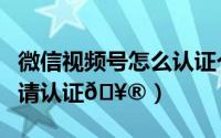 微信视频号怎么认证个人（微信视频号怎么申请认证