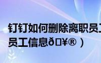 钉钉如何删除离职员工（钉钉电脑版如何导入员工信息