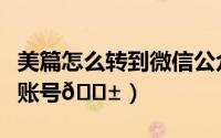 美篇怎么转到微信公众号（美篇如何解绑微信账号