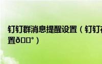 钉钉群消息提醒设置（钉钉在哪对普通消息提醒音效进行设置