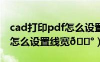 cad打印pdf怎么设置线宽（AutoCAD2010怎么设置线宽