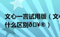 文心一言试用版（文心一言基础版和专业版有什么区别