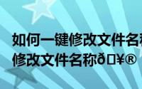 如何一键修改文件名称（camscanner在哪按修改文件名称