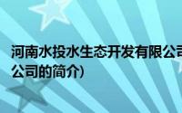 河南水投水生态开发有限公司(关于河南水投水生态开发有限公司的简介)