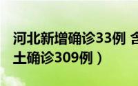 河北新增确诊33例 含本土13例（河北现有本土确诊309例）