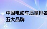 中国电动车质量排名—中国电动车质量好的五大品牌