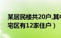 某居民楼共20户,其中直系家庭为2户（某住宅区有12家住户）