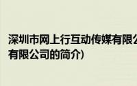 深圳市网上行互动传媒有限公司(关于深圳市网上行互动传媒有限公司的简介)