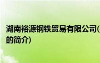 湖南裕源钢铁贸易有限公司(关于湖南裕源钢铁贸易有限公司的简介)