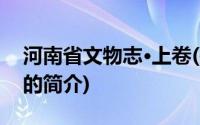 河南省文物志·上卷(关于河南省文物志·上卷的简介)