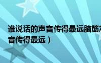 谁说话的声音传得最远脑筋急转弯大全及答案（谁说话的声音传得最远）