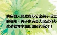 余庆县人民政府办公室关于成立余庆县深化医药卫生体制改革领导小组的通知（关于余庆县人民政府办公室关于成立余庆县深化医药卫生体制改革领导小组的通知的简介）