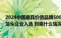 2024中国最具价值品牌500强排行榜单发布 江苏32家行业龙头企业入选 到底什么情况嘞