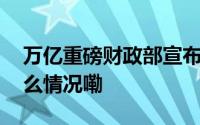 万亿重磅财政部宣布本周五开始发行 到底什么情况嘞