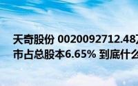 天奇股份 0020092712.48万股限售股将于5月14日解禁上市占总股本6.65% 到底什么情况嘞