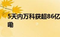 5天内万科获超86亿元新贷款 到底什么情况嘞