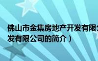 佛山市金集房地产开发有限公司（关于佛山市金集房地产开发有限公司的简介）