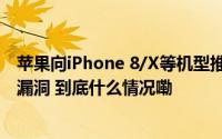 苹果向iPhone 8/X等机型推送安全补丁修复RTKit iOS零日漏洞 到底什么情况嘞