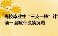 高校毕业生“三支一扶”计划怎样报考？待遇如何？权威解读→ 到底什么情况嘞