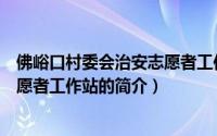 佛峪口村委会治安志愿者工作站（关于佛峪口村委会治安志愿者工作站的简介）