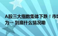 A股三大指数集体下跌！市场近期整体较为疲弱分析人士认为→ 到底什么情况嘞