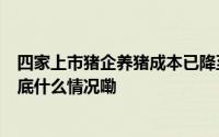 四家上市猪企养猪成本已降至14元/公斤多数企业仍在亏 到底什么情况嘞