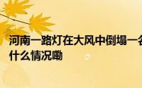 河南一路灯在大风中倒塌一名骑车路人被砸中不幸身亡 到底什么情况嘞