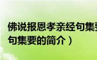 佛说报恩孝亲经句集要（关于佛说报恩孝亲经句集要的简介）