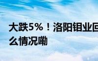 大跌5%！洛阳钼业回应股价下跌原因 到底什么情况嘞