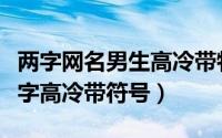 两字网名男生高冷带特殊符号（男生网名两个字高冷带符号）