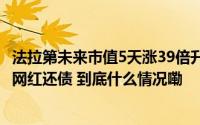 法拉第未来市值5天涨39倍升破1美元退市红线！贾跃亭称当网红还债 到底什么情况嘞