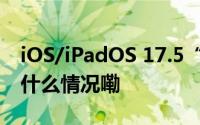 iOS/iPadOS 17.5“照片复活门”升级 到底什么情况嘞