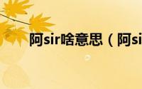 阿sir啥意思（阿sir是什么意思饭圈）