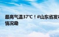 最高气温37℃！#山东省发布今年首个高温预报# 到底什么情况嘞