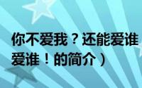 你不爱我？还能爱谁！（关于你不爱我？还能爱谁！的简介）