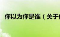 你以为你是谁（关于你以为你是谁的简介）