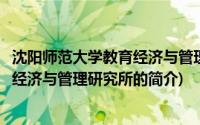 沈阳师范大学教育经济与管理研究所(关于沈阳师范大学教育经济与管理研究所的简介)