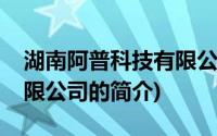 湖南阿普科技有限公司(关于湖南阿普科技有限公司的简介)