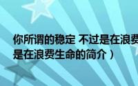 你所谓的稳定 不过是在浪费生命（关于你所谓的稳定 不过是在浪费生命的简介）