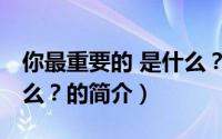 你最重要的 是什么？（关于你最重要的 是什么？的简介）